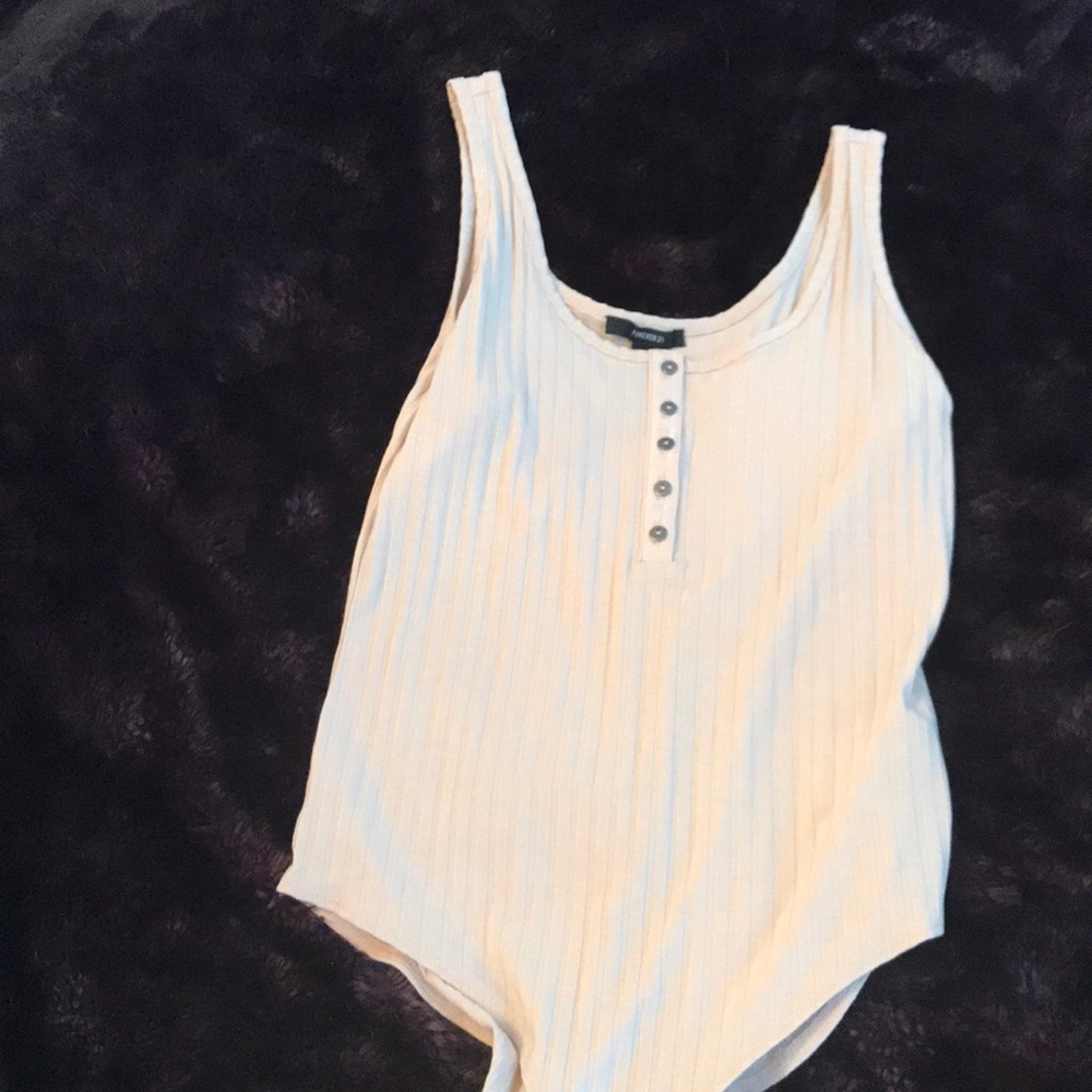 Never been worn Cream 5 button tank body suit